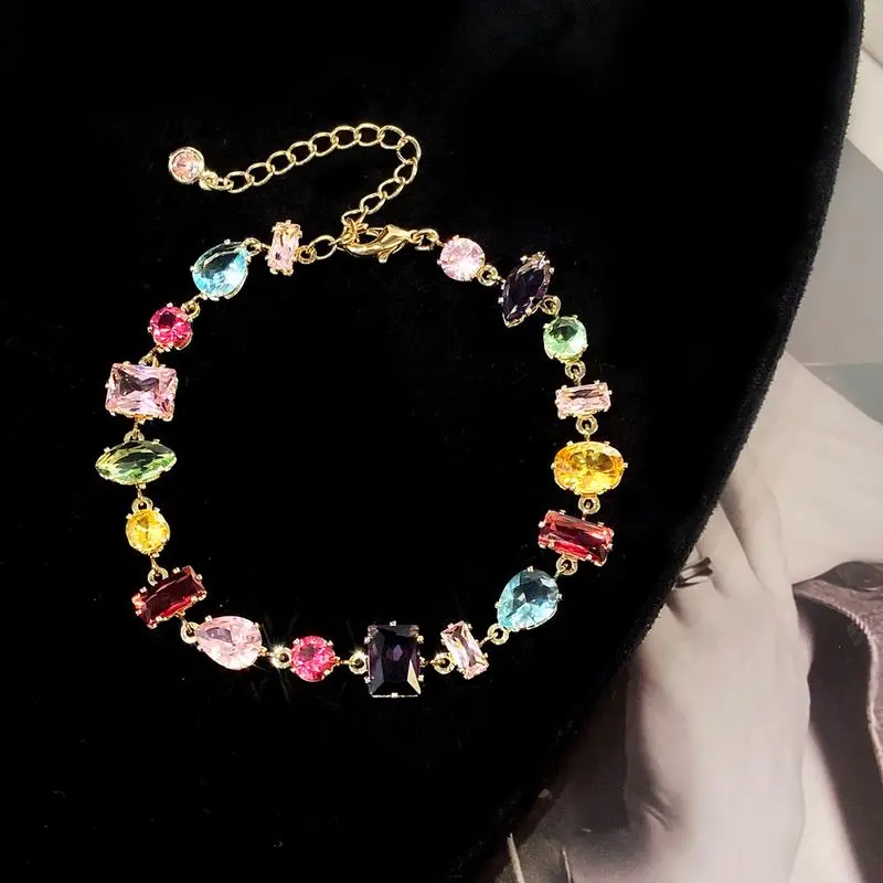 GleamJoy S Dopamine Candy Bracelet for Women 18K Gold Plated Mood Boosting Jewelry Y2K Energy Beaded Bracelet Thoughtful Gift for Girlfriend BFF Her Jewelry For Christmas gifts