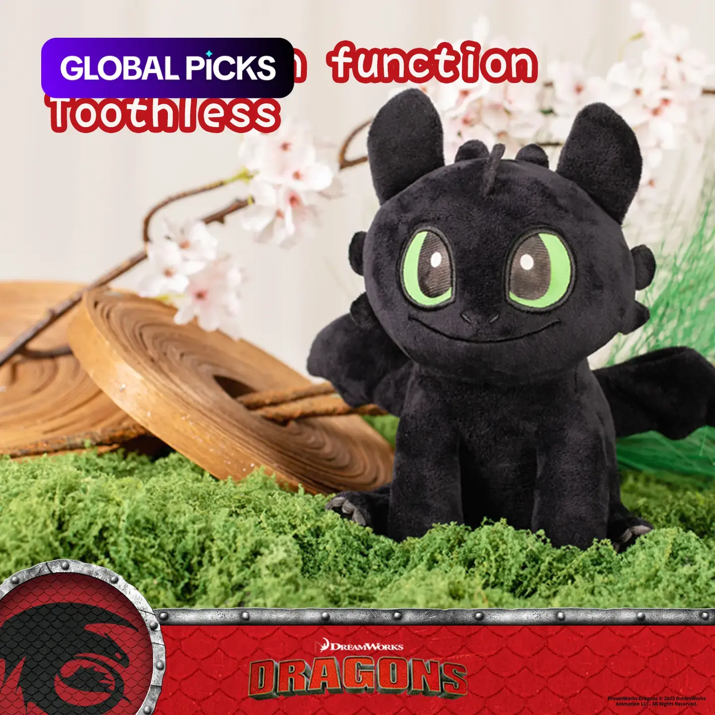 Toothless Plush Toy, Cuddly Stuffed Animal (How to Train Your Dragon), Interactive Sound & Light Effects, Perfect Gift for Kids, Great for Parties, Christmas & Birthdays #GLOBAL PICKS