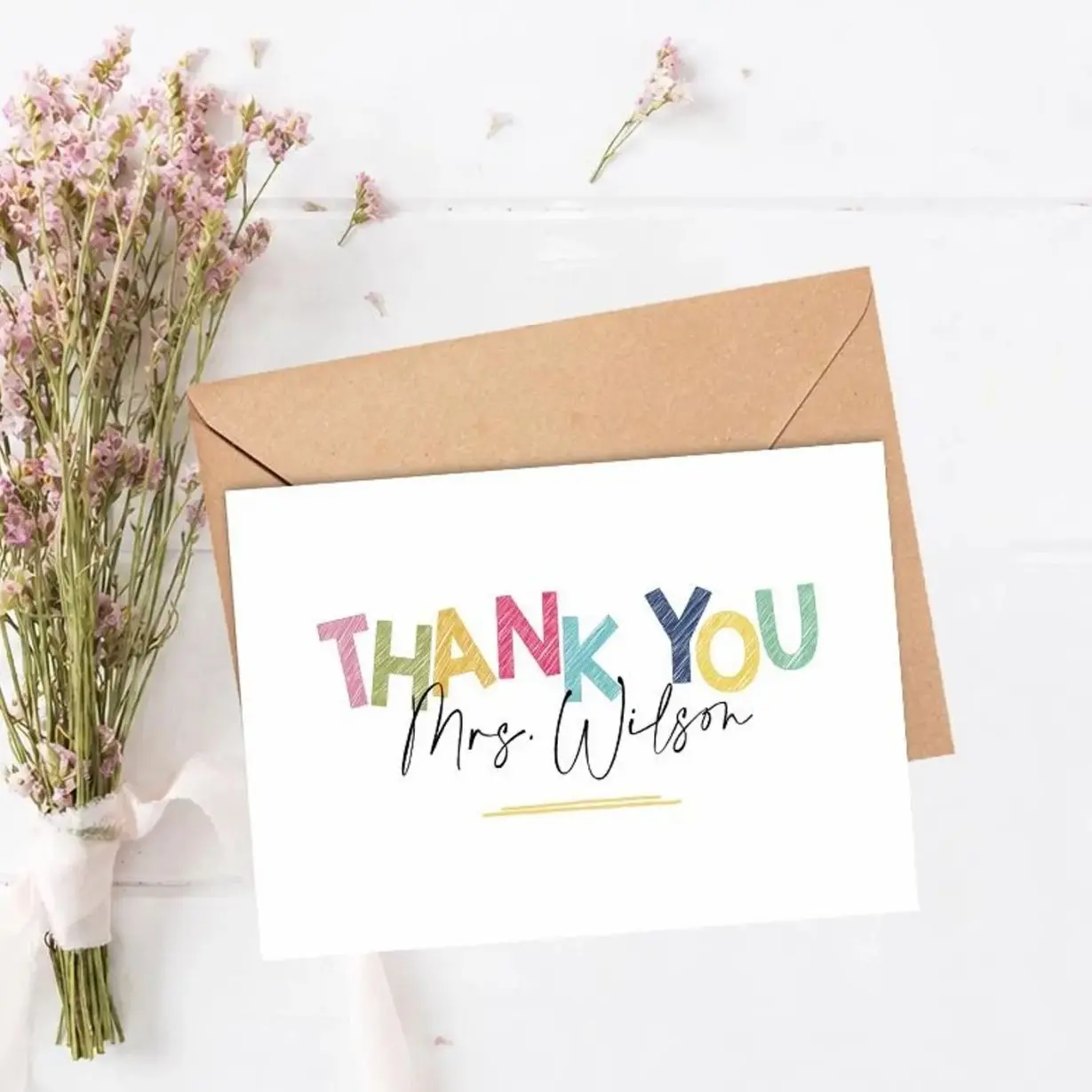 Teacher Thank You Card, Personalized Teacher Card, Custom Thank You, Teacher leaving gift, Thank You card, Greeting Card