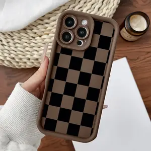 Classic Checkerboard Print Shockproof Phone Case / Fits iPhone 17 ProMax/16 ProMax/15 ProMax & Galaxy S26 Ultra/S25 Ultra/S24 Ultra