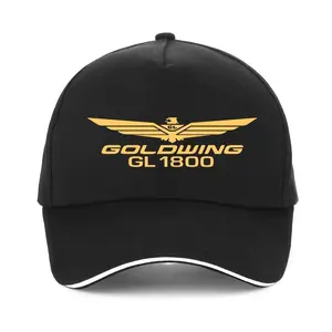 1pc Goldwing GL1800 Motorcycle Baseball Cap, Cotton Blend, Lightweight, Adjustable Snapback, Sports Style, Alphabet Pattern, Machine Washable - 80% Cotton, 20% Polyester
