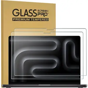 2-Pack Glass Screen Protector for MacBook Pro 14 Inch | 9H Hardness | Scratch Resistant | Tempered Glass | Compatible with M4, M3, M2, M1 Pro/Max Chip (2024-2021)
