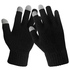 Unisex Full Finger Touch Screen Gloves, Warm Thick Knitted Winter Gloves, Windproof Thermal Hand Warmers for Running Cycling Hiking Camping Outdoor Sports