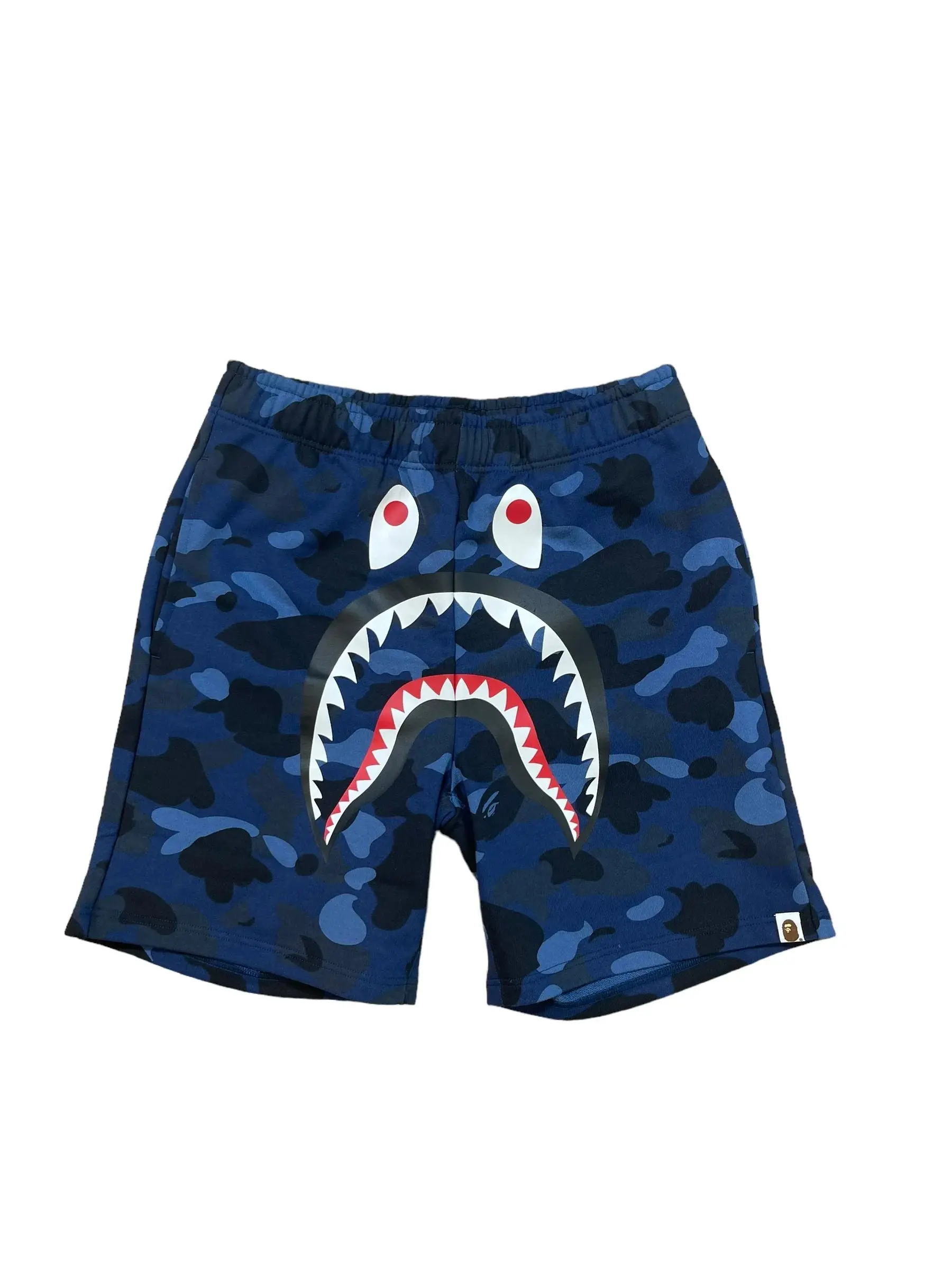 991662 Bape Shark Sweatshorts "Navy"
