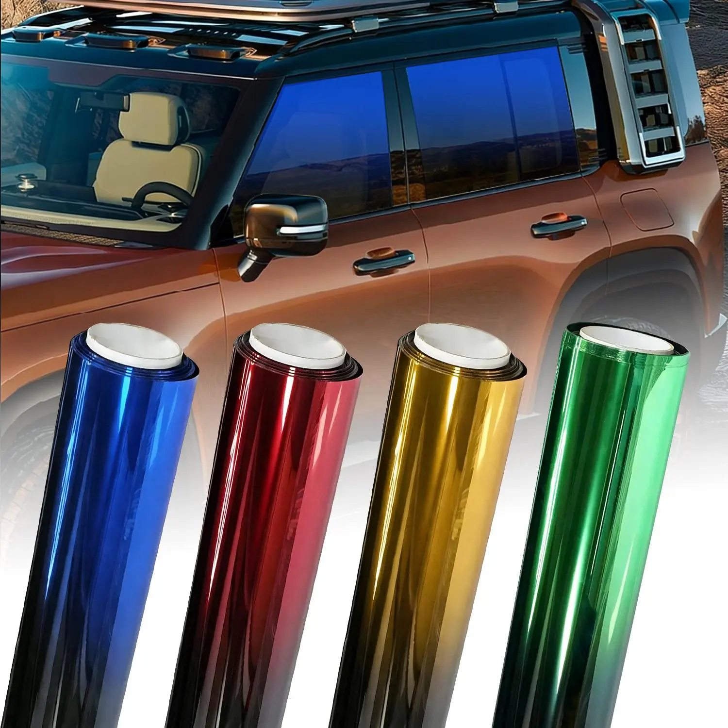 50x300cm Two-Tone Nano Ceramic Car Window Tint | 99% UV Heat Block Privacy Film | Scratch-Resistant Easy DIY Auto Wrap Window Tint Kit home office glass Hatchback Window Tint Kit Window Film sunshade