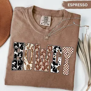 Comfort Colors Howdy Shirt, Western Graphic Tee, Cowgirl Rodeo Top, Country Outfit, Rustic Cowboy Style T-Shirt, Funny Western Shirt
