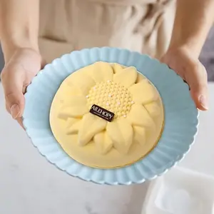 1pc Silicone Cake Flower Mold, Non-Stick Flower Cake Chiffon Silicone Mold, Suitable for Jellies, Bread, and Baking Molds - 10 Inches