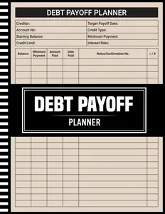 Debt Payoff Planner Monthly Organizer Notebook - Monthly Debt Tracker, 110 Pages, 8.5" x 11" Office Stationery for Financial Management, Monthly Organizer Notebooks
