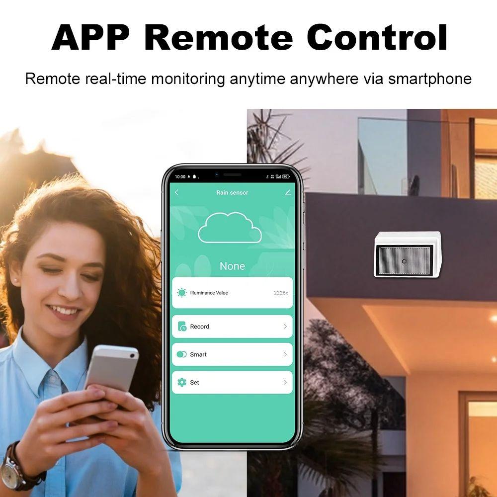 2 in 1 Tuya Zigbee Rain Sensor with Light Detector IPX4 Outdoor Waterproof Rain Detector work with Smart Life Home Assistant Z2M