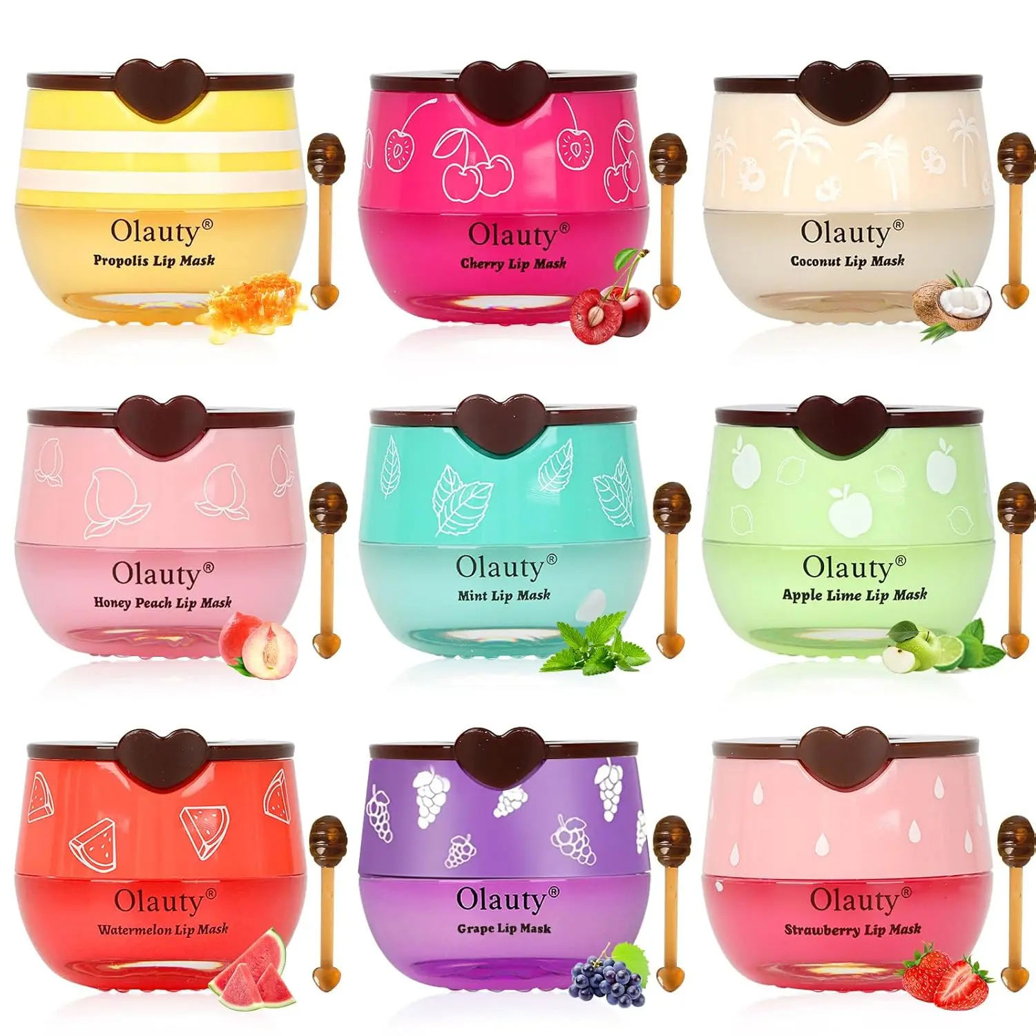 Halloween Fall Gift 9 PCS Honey Lip Balm & Lip Mask Set – Nourishing, Hydrating Lip Treatment with Stick, Moisturizes & Repairs Dry, Cracked Lips.