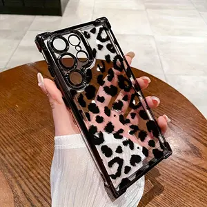 Leopard Print High Quality Protective Phone Cases, Enhanced Protection for The Four Corners of The Phone, Compatible with Samsung Galaxy S24/S23/S22/A55/A54/Note 20/Note 10 And Other Series, Transparent, Shock Absorbing, Anti Slip, Lightweight