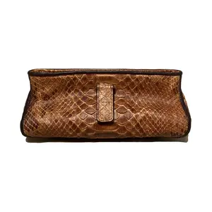 Pre-owned Bottega Veneta Snakeskin clutches & wristlets Tan Clutch