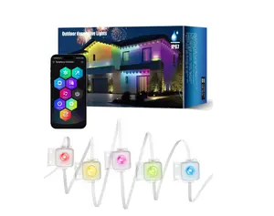 Permanent Smart Outdoor Lights 50ft RGB Outdoor Lights with 30 LED Lights Waterproof DIY Scene Mode, Accent Lighting for Decoration