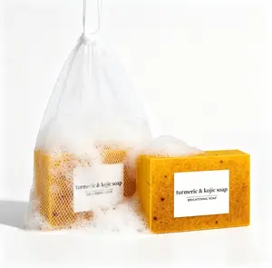 Lemon Turmeric Soap, Turmeric Soap Bar with Lemon for Face and Body,Deep Cleansing Soaps for Men & Women,Smooth Skin Tumeric Soapes