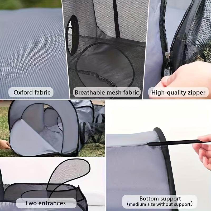 3-in-1 Cat Playpen - 360-Degree Tunnel Access, Soft Breathable Mesh, 1-Second Open, No Assembly Required, Storage Bag, Durable Spacious Design, Indoor/Outdoor Pet Travel Accessory, Convenient Transport, Easy Setup, Great for Home, Camping & Travel
