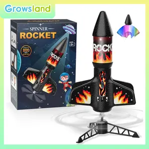 Rocket Launcher Toy: Self-launch motorised air rocket for 8-12-year-olds. Model rockets with parachute. Spaceship launch up to 200 ft. Birthday gifts for boys.