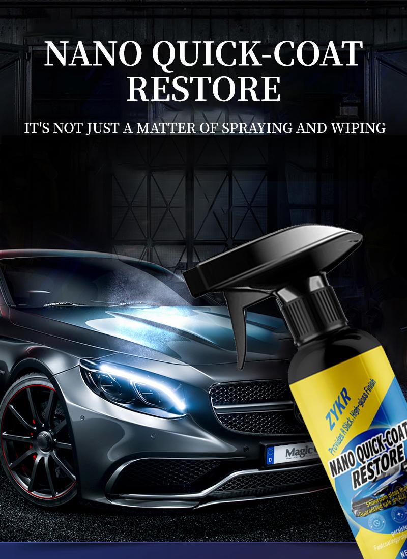 ZYKR Car Nano quick-coat restore-Coating Spray-Advanced Automobile Quick-acting Coating Agent With Dust -Proof and Glazing Effects -Long Lasting Car Showroom gloss that LASTS 350ml