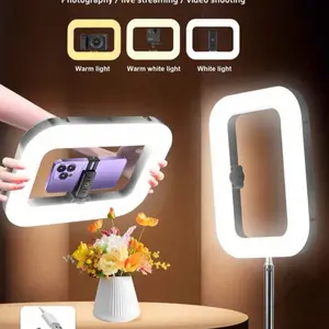 New Square Fill Light, Handheld Device With 3 Color Modes, Selfie Light, Universal Mobile Phone Live Streaming Fill Light, Selfie Light, Mobile Phone LED, Suitable For Photography, Video Recording, Live Streaming, And Live Streaming Accessories