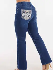 Women's High-Waisted, Butt-Lifting, Slim-Fit Stretch Jeans — Featuring a Unique Back Pocket Design. Crafted from stretch fabric, these jeans combine the structured silhouette of denim with the comfort of leggings.