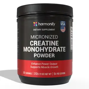 HARMONIFY Micronized Creatine Monohydrate Powder – 5g per Serving, 60 Servings (312g) – Supports Muscle Growth, Strength & Power – Unflavored, Pure Creatine for Pre & Post-Workout