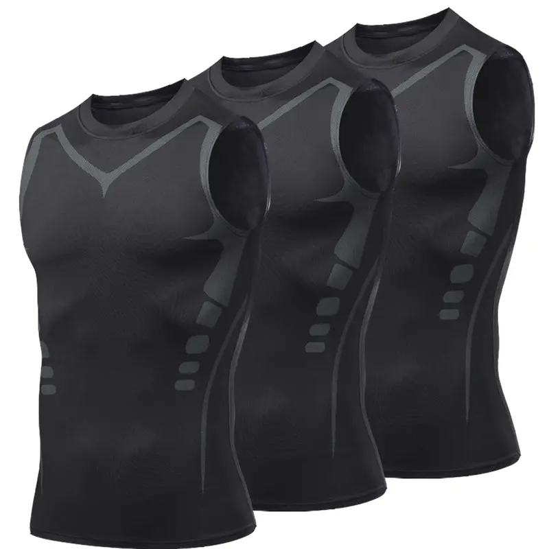 3 Pack Sleeveless Workout Shirts for Men, Quick Drying Gym Undershirts Tank Tops, Stretch Basketball Running Sports Vest Workout Tops, Fitness Workout Vest, Workout Apparel