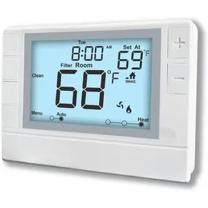 Programmable Thermostat for Home HVAC Systems Multi-Stage 2 Heat/2 Cool with White Backlight
