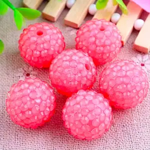 Watermelon Jelly 20mm Rhinestone Beads Set of 5