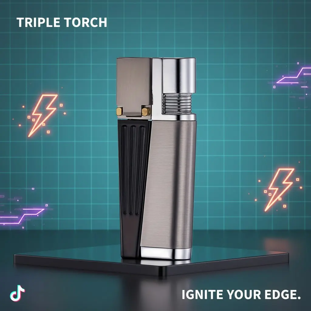 (Butane Gas Not Included) Foldable 2-in-1 Refillable Butane Lighter, Durable Metal Pocket Lighter, Unique Men's Gift choice for Candle Accessories Use ignition Intelligent windproof