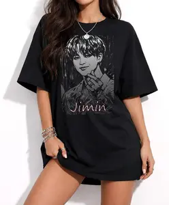 Jimin Shirt, Korean Idol Fan Art T-shirt, Minimal Aesthetic Streetwear Design, Gift For Jimin Fans
