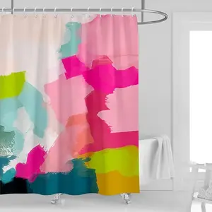 Abstract Shower Curtain Polyester 72x72 Inch Modern Artistic Bath Decor Contemporary Design for Bathroom Aesthetic Appeal