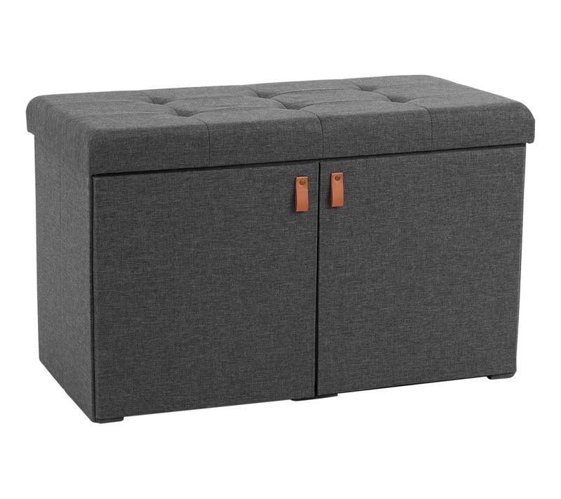 Seville Classics 6-Bin Tufted Entryway Shoe Storage Bench