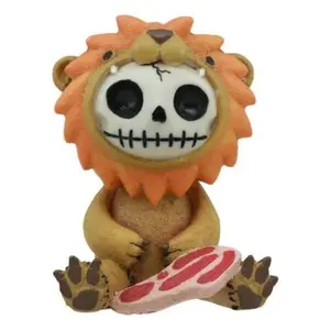 Furrybones Raion Lion With Meat Skeleton Statue 2.75"H Furry Bones Madagascar
