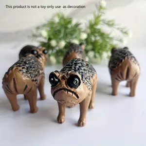 2pcs Unique Grumpy African Rain Frog Statue, Creative Angry Avocado Toad Sculpture for Christmas Halloween Decor, Ideal Gift for Art Lovers
