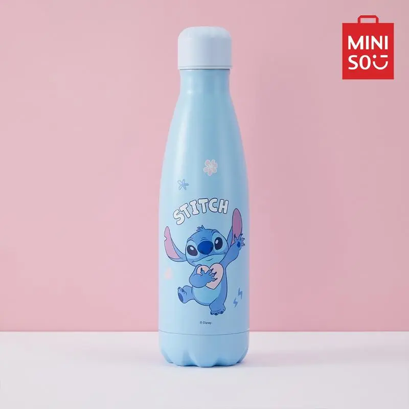 New Store Special! Disney Stitch Thermos Bottle (500mL/17oz) | Keeps Drinks Hot or Cold | Cute Blue Stitch Design | Unique Shape, Great Birthday Gift Tumbler Mug