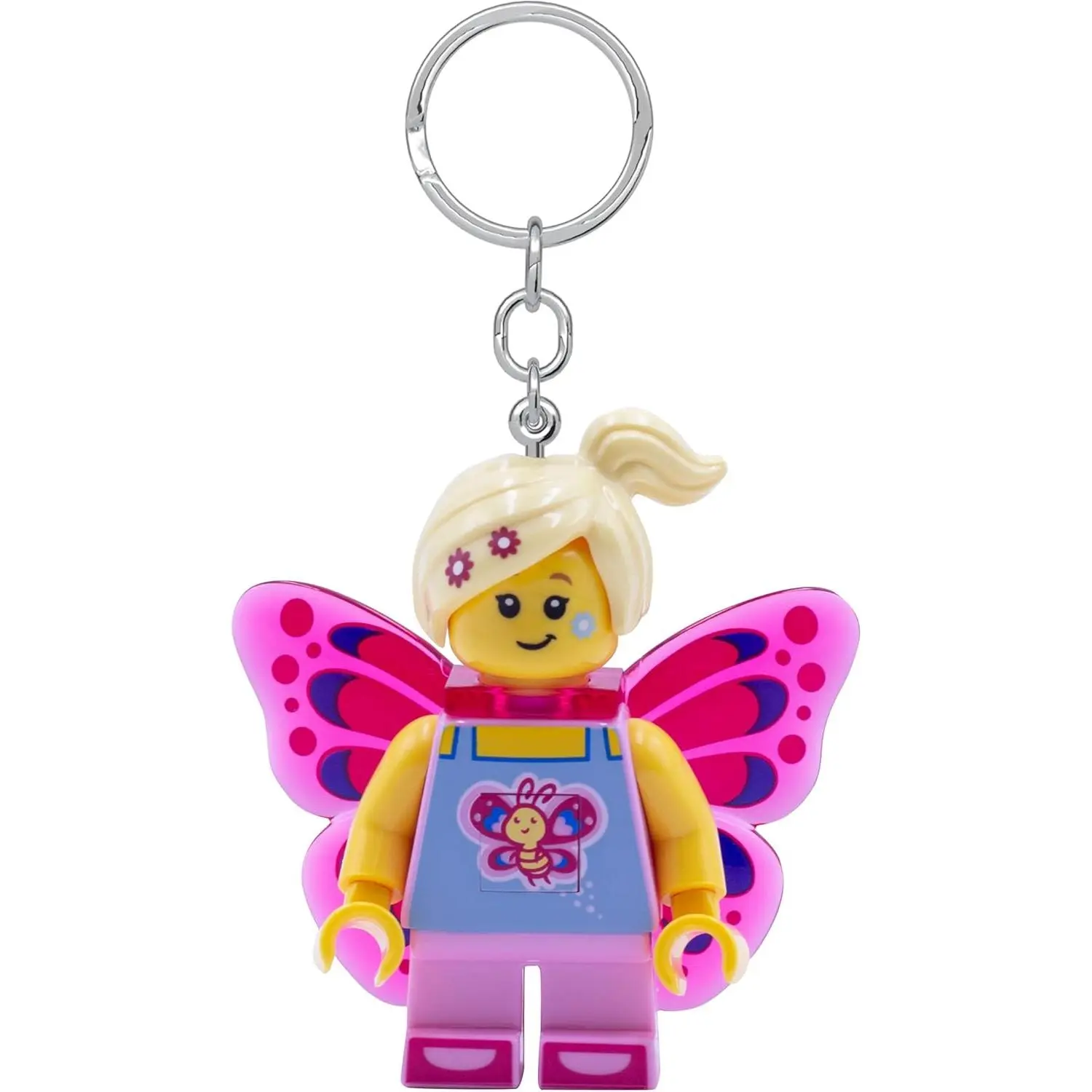 LEGO Keychain Light - Butterfly Girl (KE171H), Extra-Large 2 Inch Tall Figure, Bag Charm