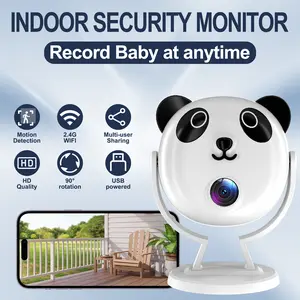 Smart Camera Monitor Indoor 1080P HD Cute Panda Night Vision Phone App Motion Detection Indoor Office Baby Pet Monitor For Home Security