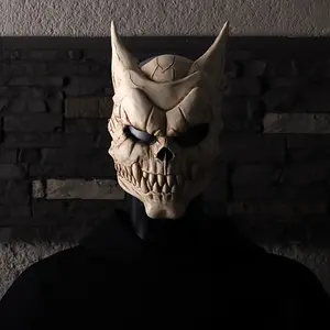 Fierce Skull Mask Cosplay Horror Ferocious Fangs Halloween Full Face Latex Helmet Carnival Ghost House Masquerade Party Costume Props Skeleton Mask
