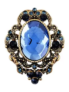 Vintage Victorian Style Lady Cameo Brooch, Blue Glass Pin, Elegant Jewelry Accessory, Perfect for Formal Events & Everyday Wear