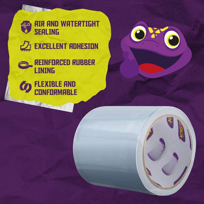 Waterproof Patch and Seal Tape, Clear, 4 Inches x 10 Feet, Water Barrier Tape for Stop Leak Repair on Pipes, Chimney, Roof, Boat, and HVAC