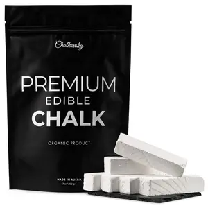 Premium Edible Chalk - Natural Chalk for Eating - Crunchy Belgorod Chalk Chunks - Russian Organic Chalk for Bone Strength - Zero Additives, No Impurities - White 7oz (200g)
