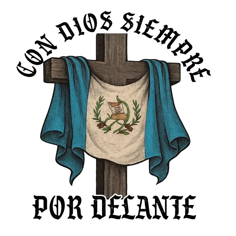 Cross with flag “Dios por Delante” God first car decal
