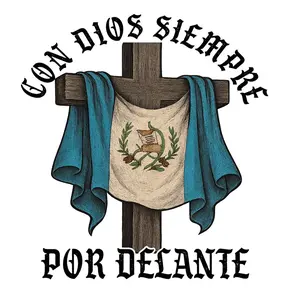 Cross with flag “Dios por Delante” God first car decal