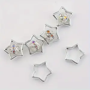 Pentagram Silver Color Bead Frames, Set for Jewelry Making, DIY Necklaces, Bracelets, Earrings, Connectors, Eid Gift Ideas