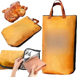 BBQ Blanket for Resting Meat, 5-Layer Insulated Meat Resting Bag for Moisture Retention and Perfect BBQ, Wide Mouth with Handle Design for Large Brisket/Pork Shoulders/Turkeys,Best christmas gifts 2025 (Brown, 21 Inch)