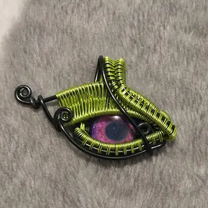 Handmade Wire Wrapped Eye Pendant