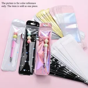 50pcs Transparent Plastic Ziplock Bags, Jewelry Display Packaging Bags for Jewelry Packaging, Pen Display Thickened Long Ziplock Bags