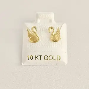 10k Gold Earrings - Swans