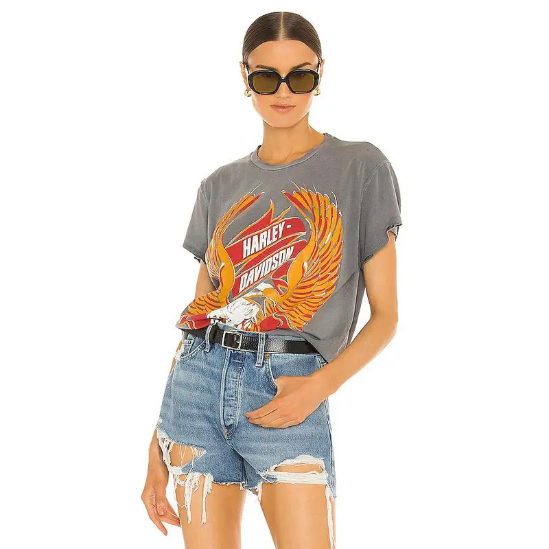 Madeworn Harley Davidson Tee in Charcoal Fade