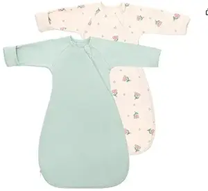 Knirose Long-Sleeve Baby Sleep Sack 2 Pack 0-12 Months,0.8 TOG All-Season,Diagonal Side 2-Way Zipper for Diaper Changes,95% Cotton 5% Spandex,New Parents Must-Have, 5-14 lbs,baby girl clothes,baby items,baby shower gift,toddler gifts,baby costume