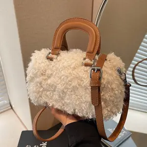 Women's Lamb Plush Tote Bag 2026 New Crossbody One Shoulder Pillow Bag